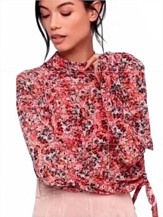 Free People Tops - Free People All Dolled Up Top Red Combo Open Back Sheer Tie Cuffs Size Medium